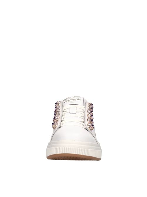 Sneakers in pelle e applicazioni EMANUELLE VEE | 441P-103-13-P003CBBIANCO-LILLA